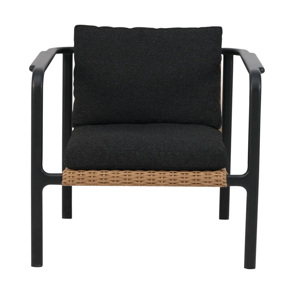 Motty armchair, Black-teddy black Brafab