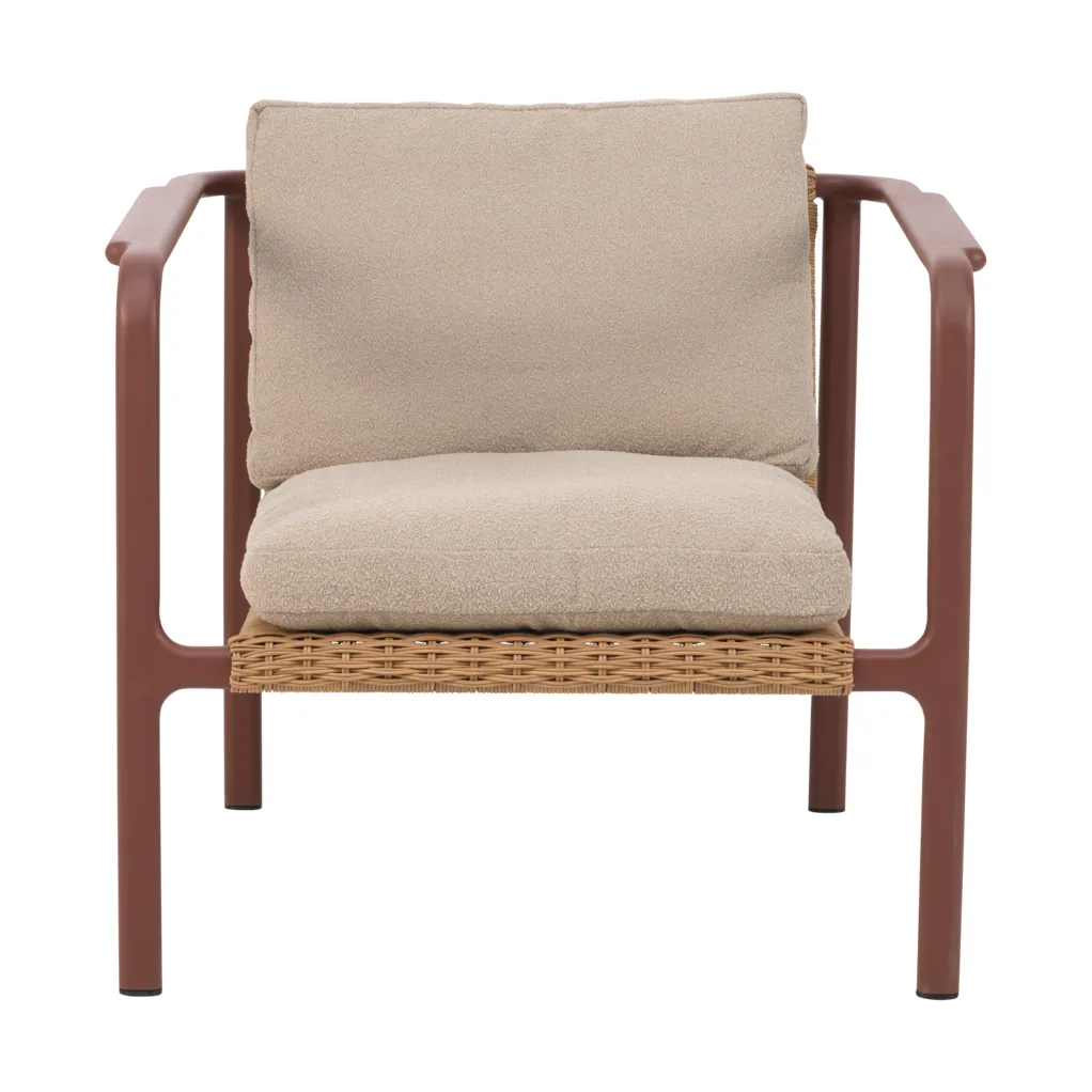 Motty armchair, Zin red-teddy beige Brafab