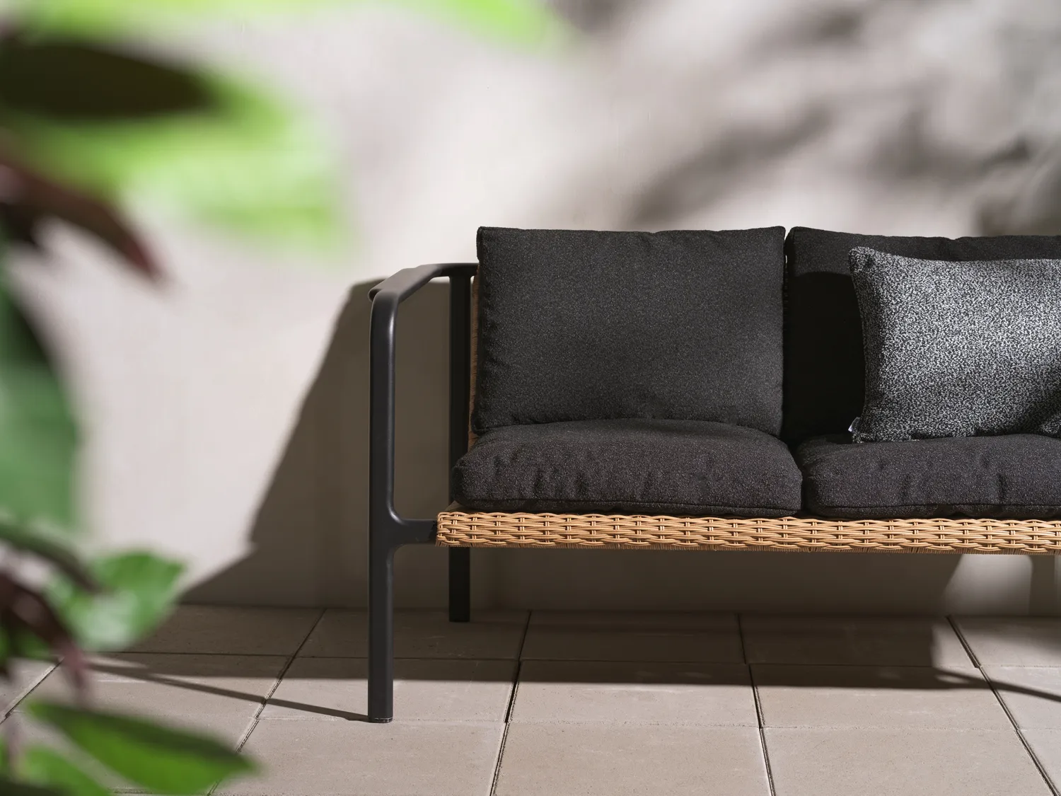 Motty sofa, Black-teddy black, 2 seater Brafab