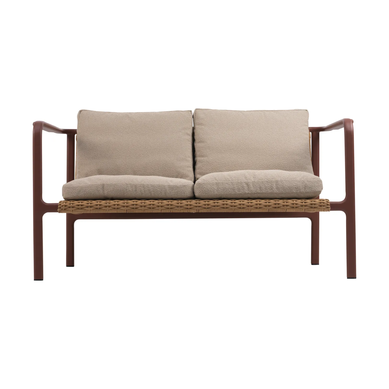 Motty sofa, Zin red-teddy beige, 2-seater Brafab