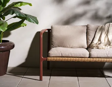 Motty sofa - Zin red-teddy beige, 2-seater - Brafab