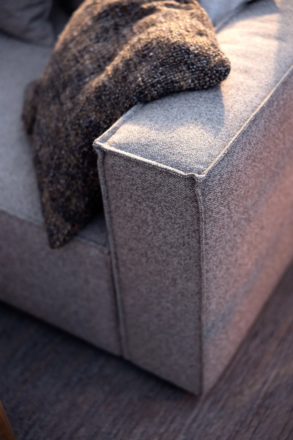 Muki sofa module, Light taupe, left end module Brafab