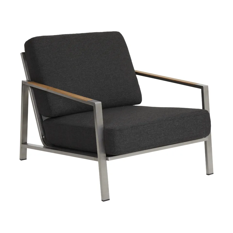 Naos armchair, Stainless steel-nearly black Brafab