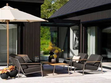 Naos armchair - Stainless steel-nearly black - Brafab