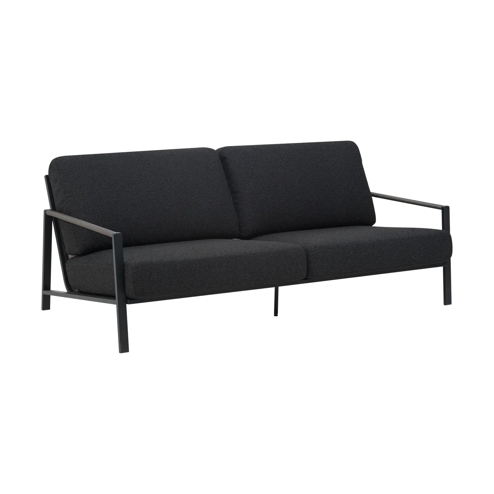 Naos sofa, Black-teddy black, 2.5-seater Brafab