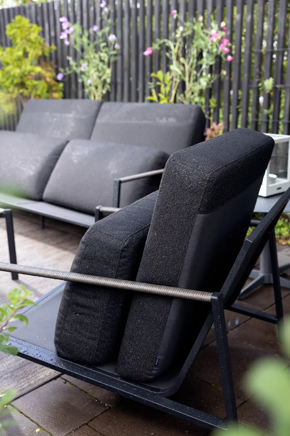 Naos sofa, Black-teddy black, 2.5-seater Brafab