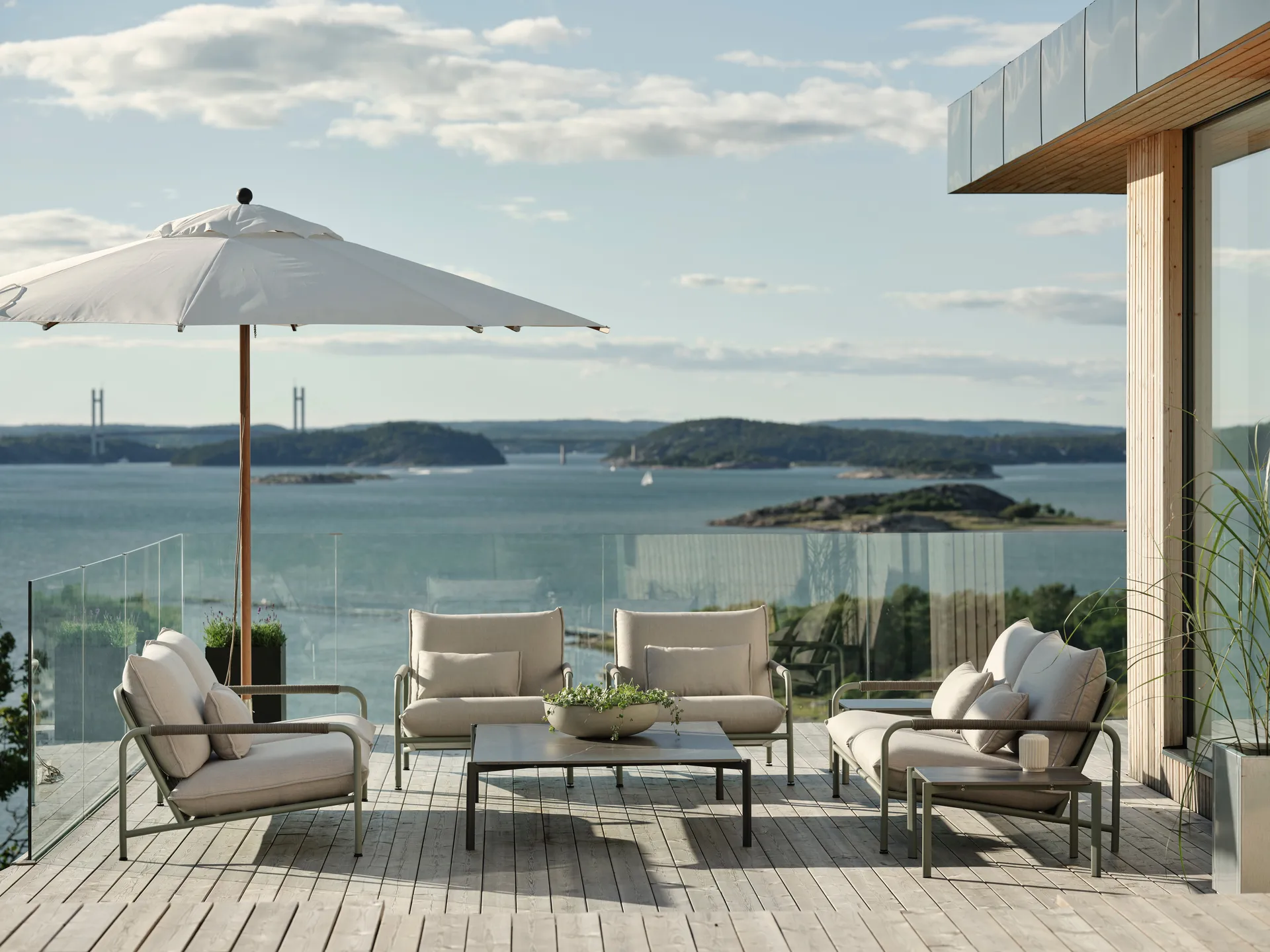 Paliano parasol, Natural-white 350 cm Brafab