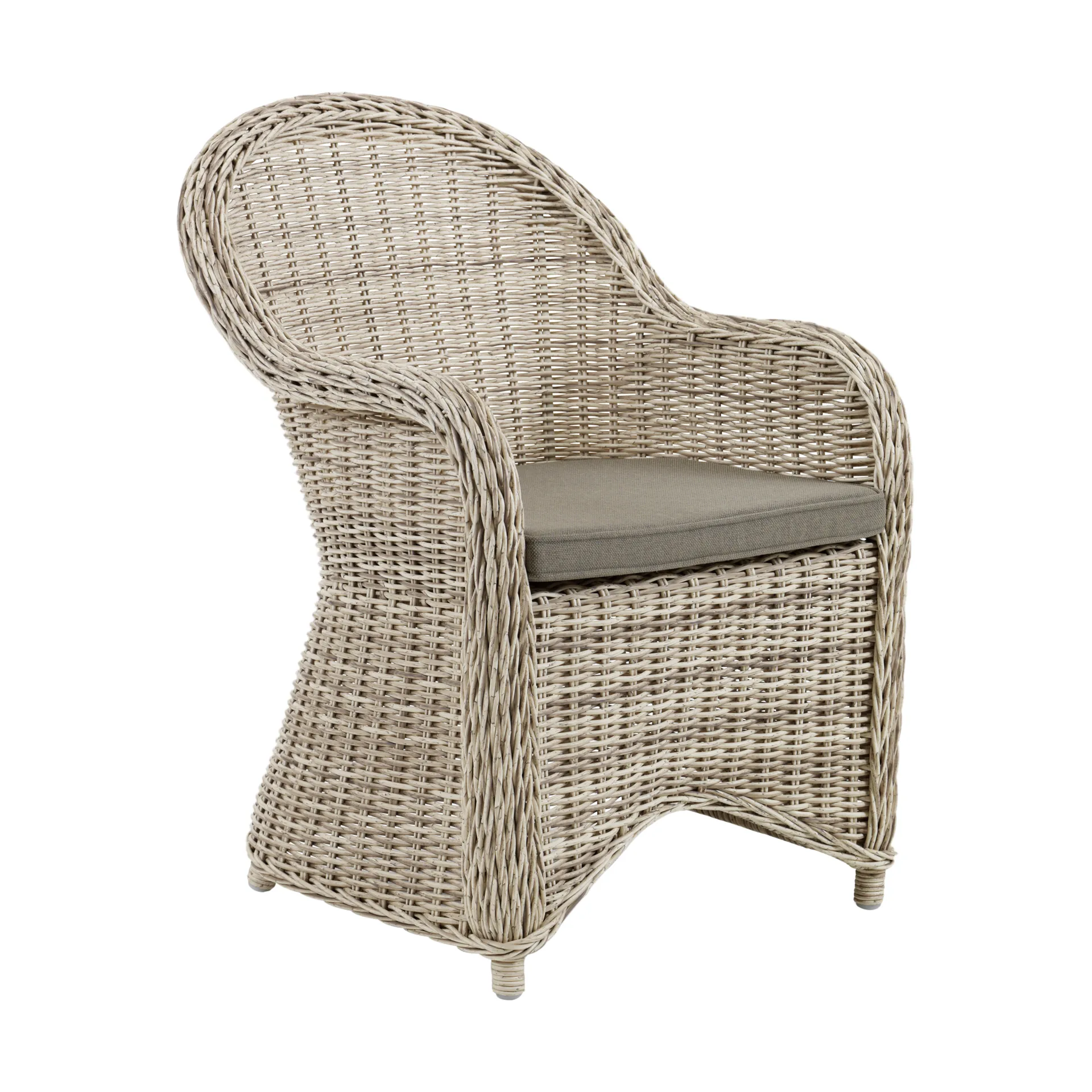 Paulina armchair with seat cushion, Beige-beige Brafab