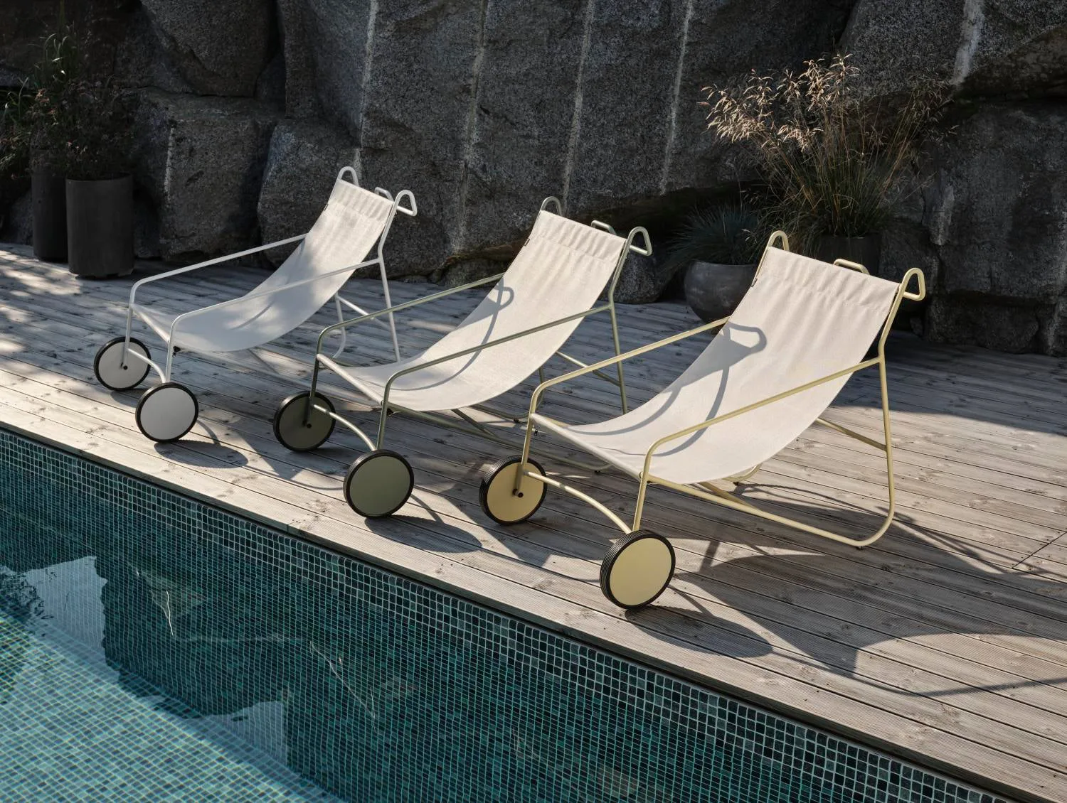 Poul Chair lounge armchair, Dusty green-white Brafab