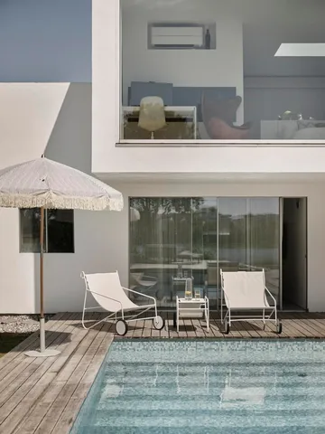 Poul Table side table - White-off white, 72x44 cm - Brafab