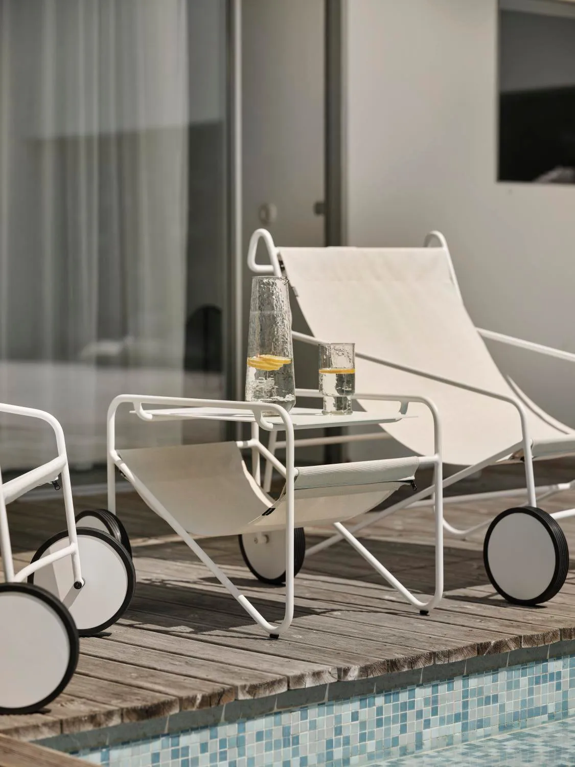 Poul Table side table, White-off white, 72x44 cm Brafab