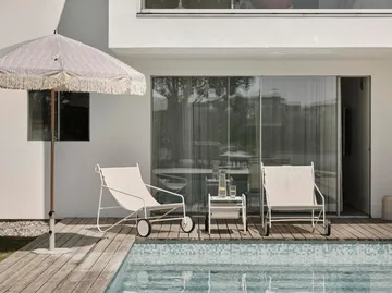 Poul Table side table - White-off white, 72x44 cm - Brafab