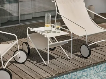 Poul Table side table - White-off white, 72x44 cm - Brafab