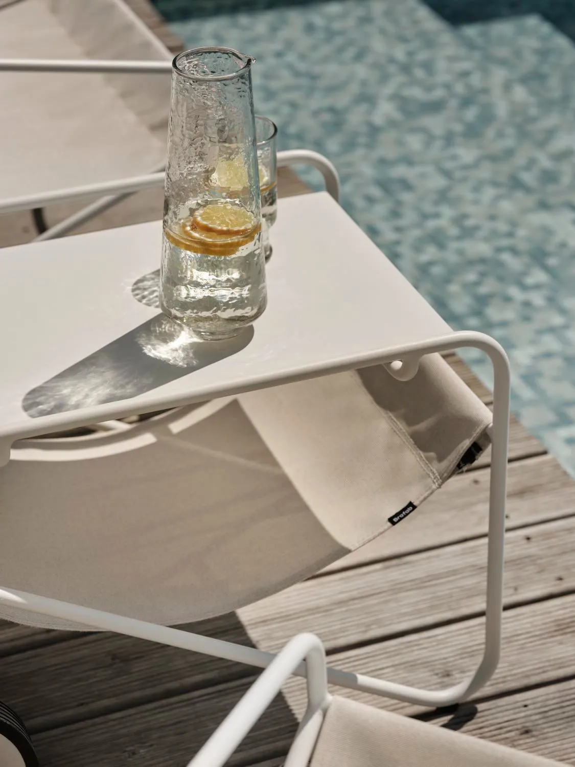 Poul Table side table, White-off white, 72x44 cm Brafab