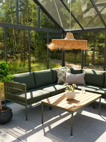 Reno coffee table - Nordic green-natural wood, 110x70 cm - Brafab