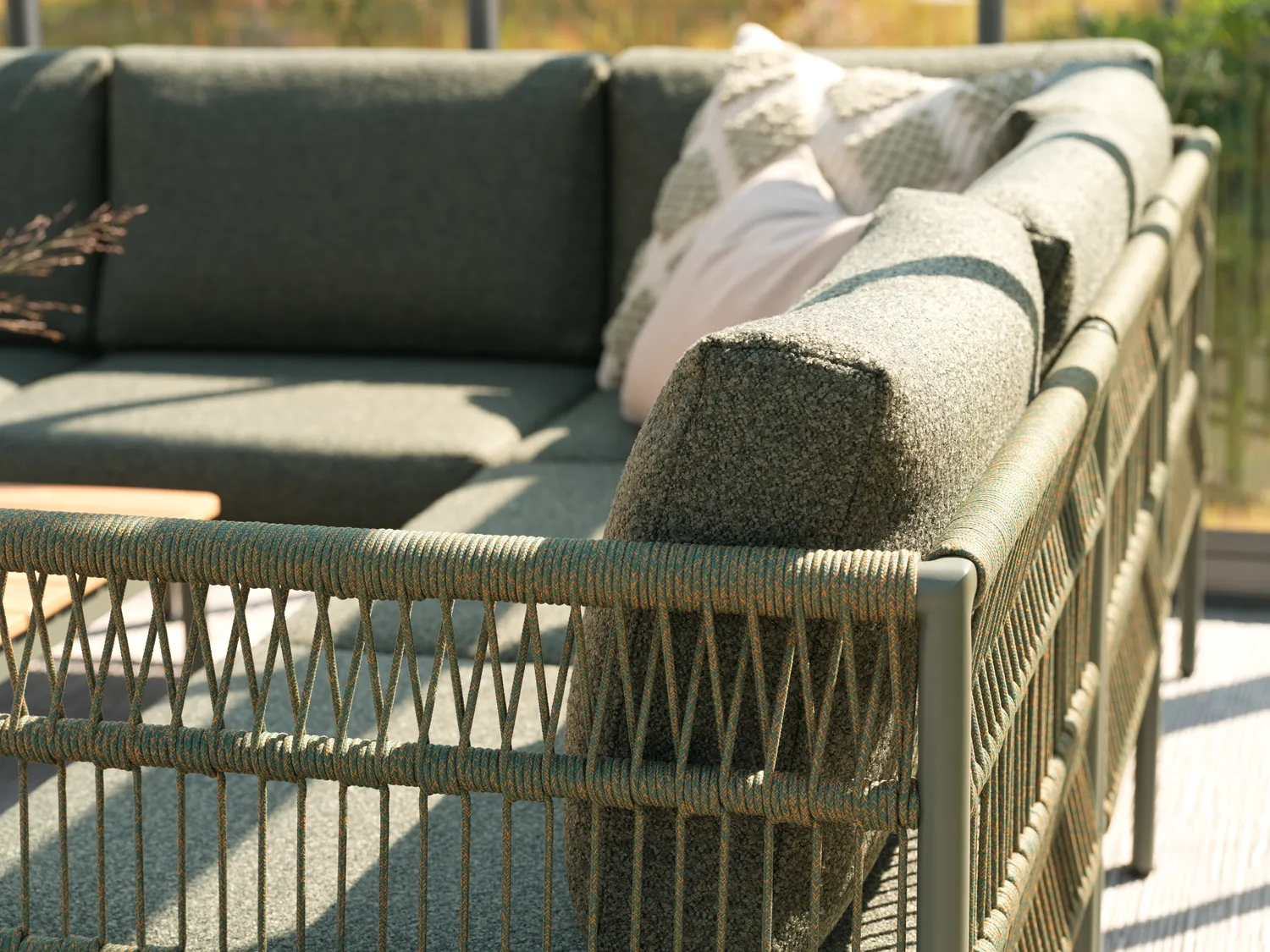 Reno sofa module, Nordic green-raw avocado, middle unit Brafab