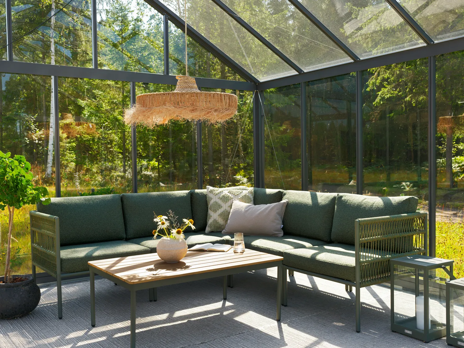 Reno sofa module, Nordic green-raw avocado, middle unit Brafab