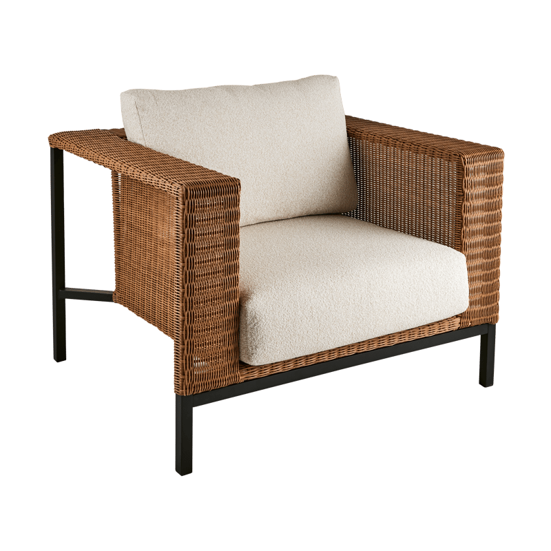 Brafab Shell lounge chair Teddy rice-black