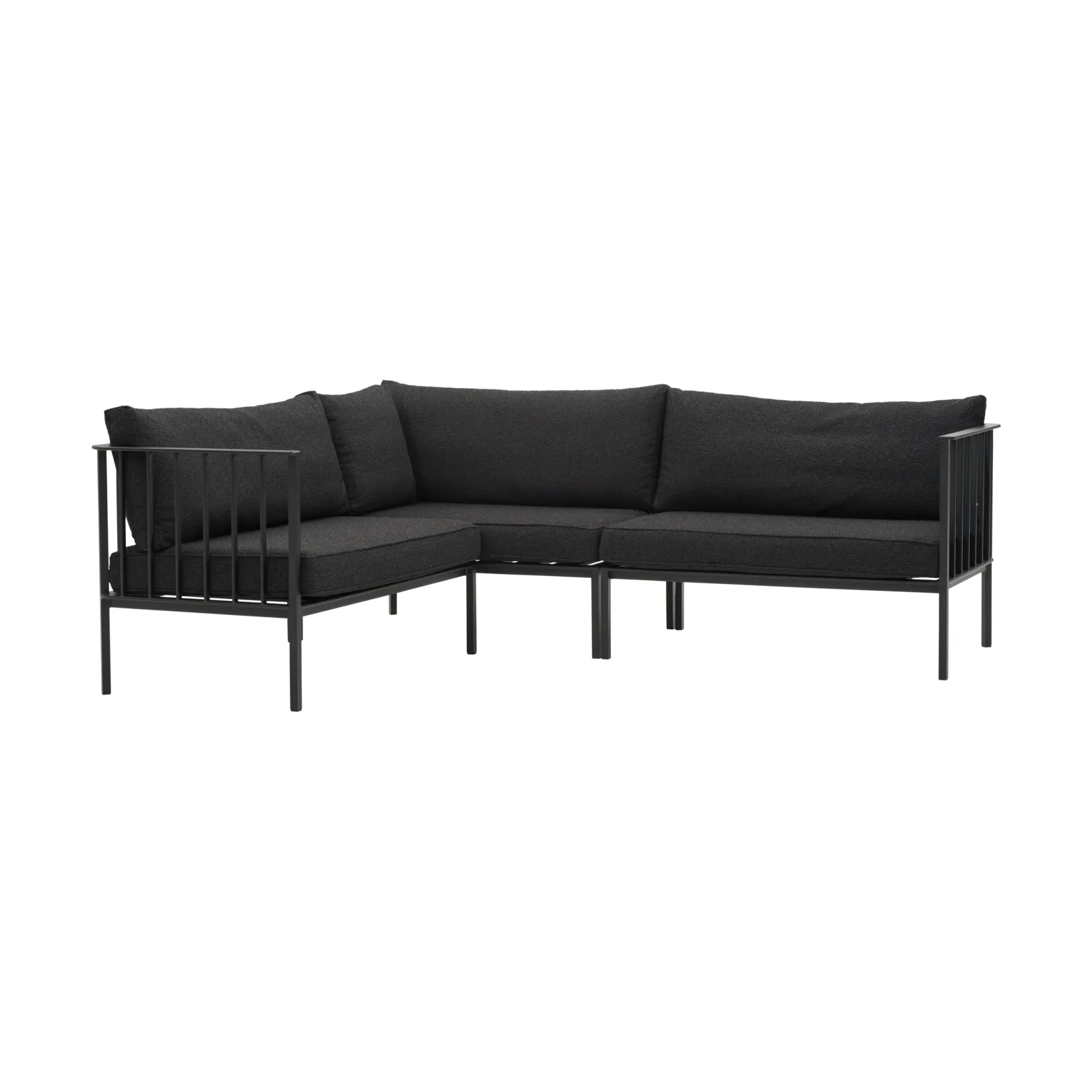 Upper corner sofa, Black-teddy black Brafab
