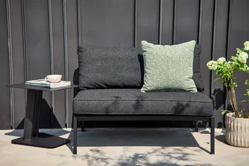 Upper modular sofa - Black-teddy black, middle section - Brafab
