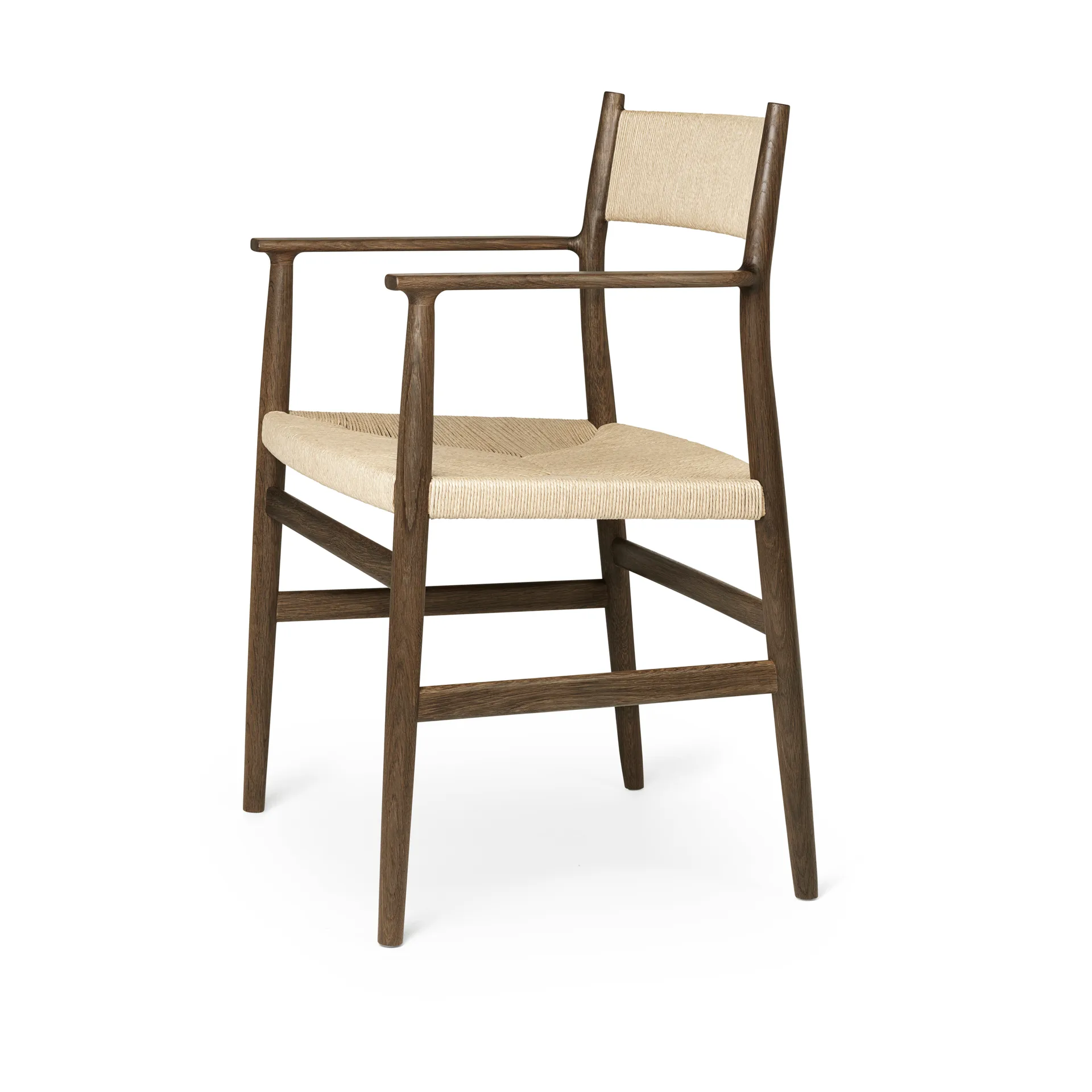 Arv arm chair woven back and seat, Smoke oiled oak-paper ribbon Brdr. Krüger