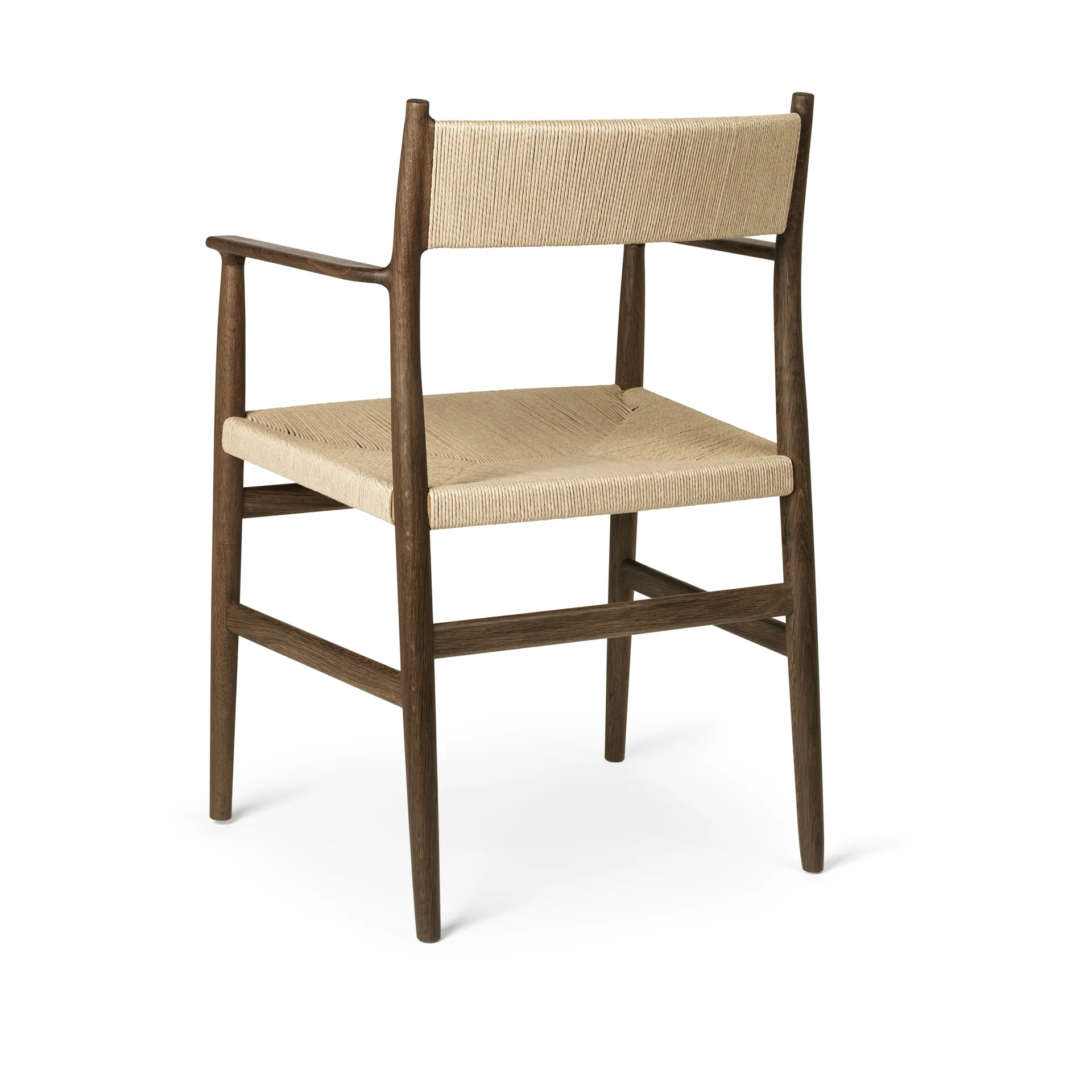Arv arm chair woven back and seat, Smoke oiled oak-paper ribbon Brdr. Krüger