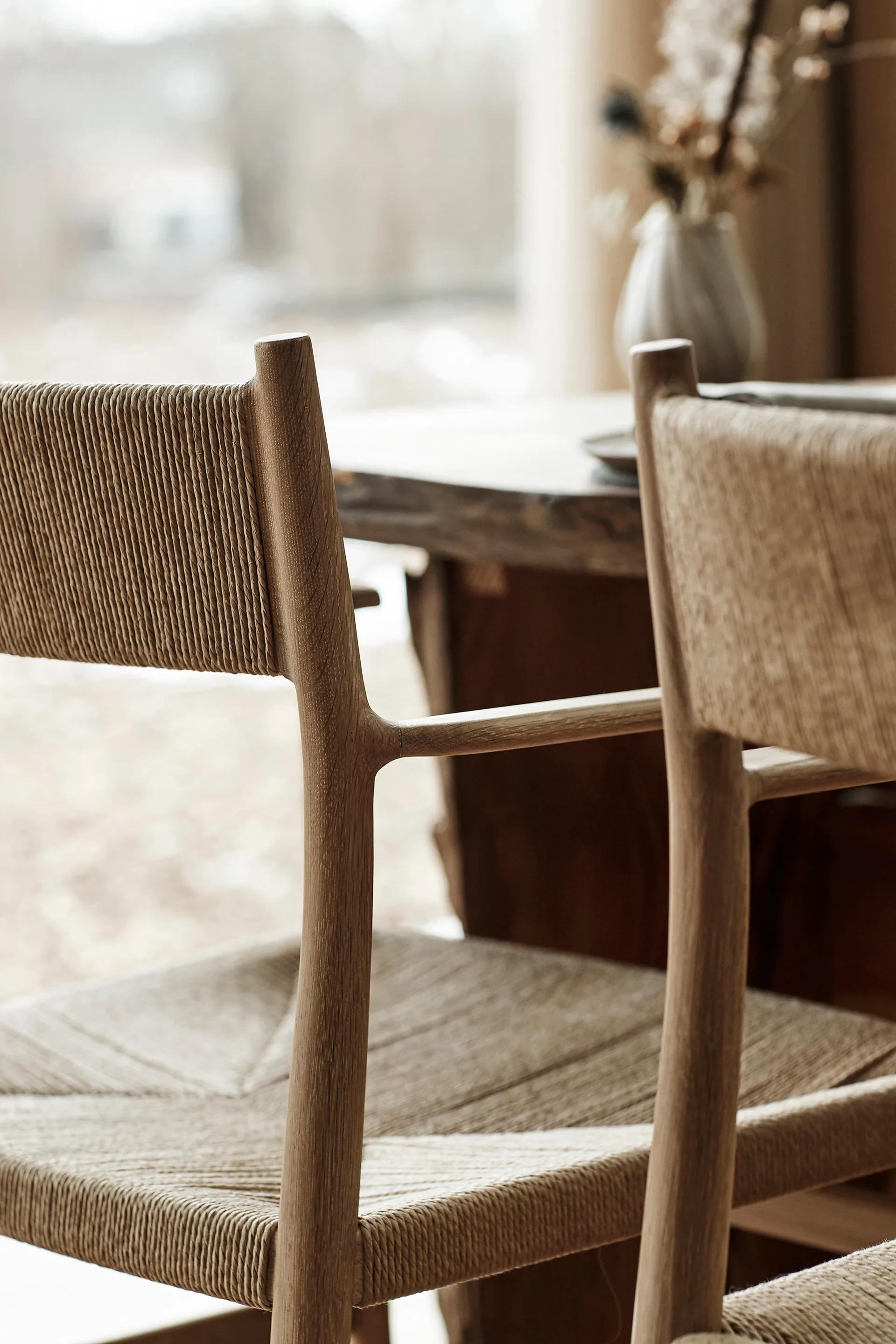 Arv arm chair woven back and seat, Smoke oiled oak-paper ribbon Brdr. Krüger