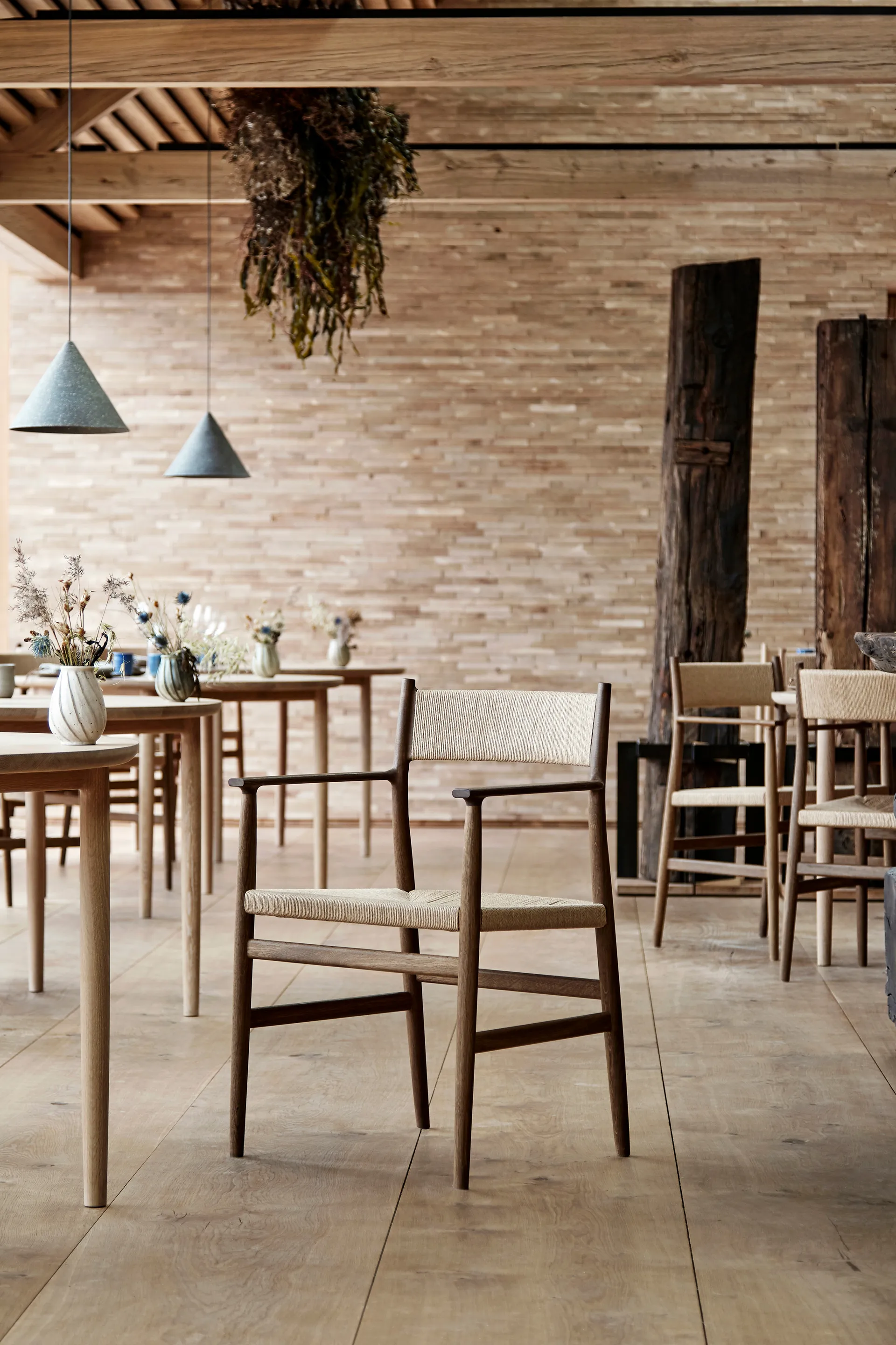 Arv arm chair woven back and seat, Smoke oiled oak-paper ribbon Brdr. Krüger