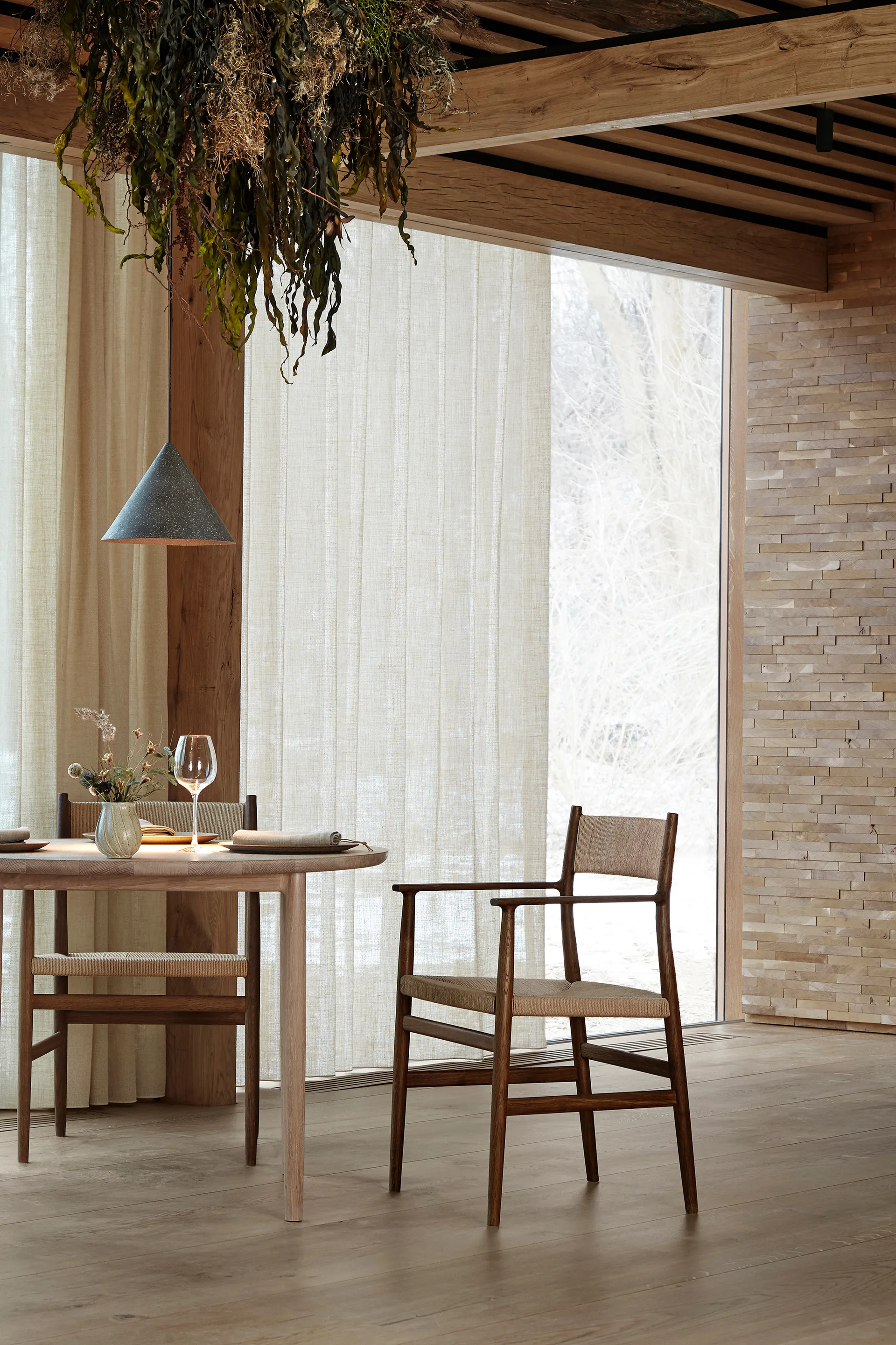 Arv arm chair woven back and seat, Smoke oiled oak-paper ribbon Brdr. Krüger