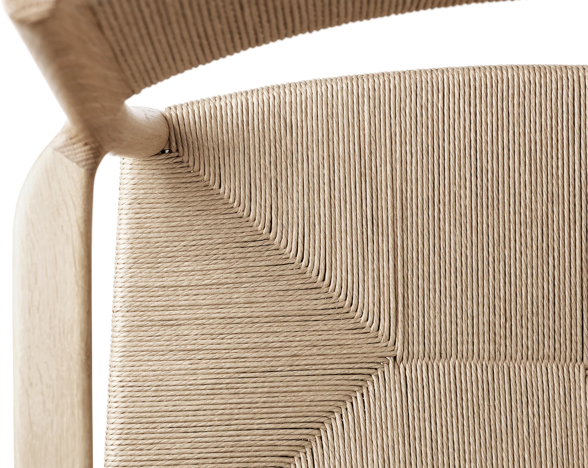 Arv arm chair woven back and seat, White oiled oak-paper ribbon Brdr. Krüger