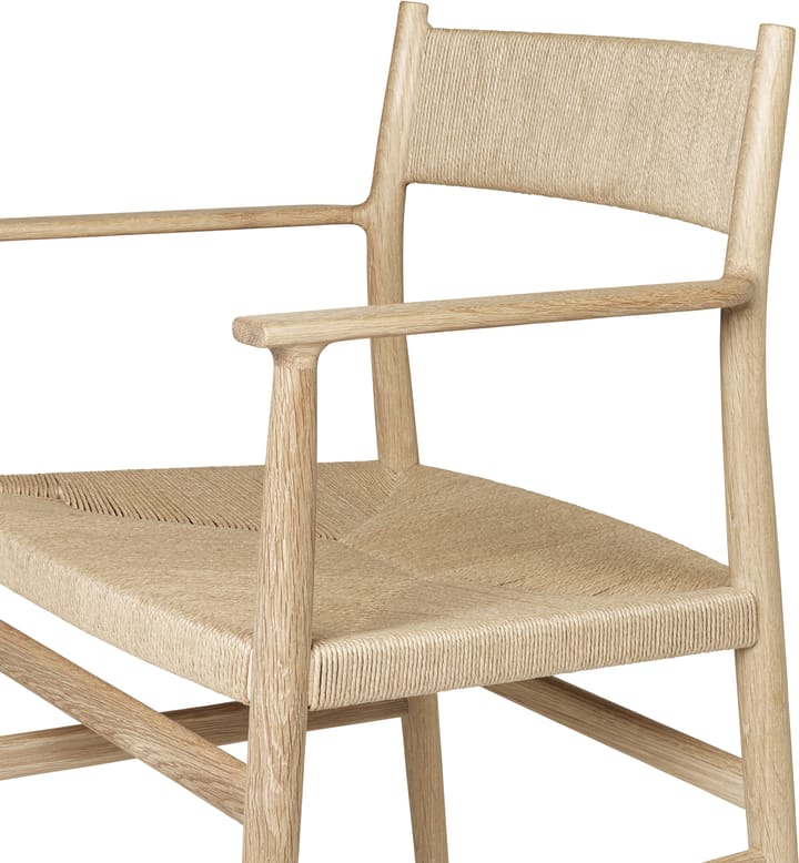 Arv arm chair woven back and seat - White oiled oak-paper ribbon - Brdr. Krüger