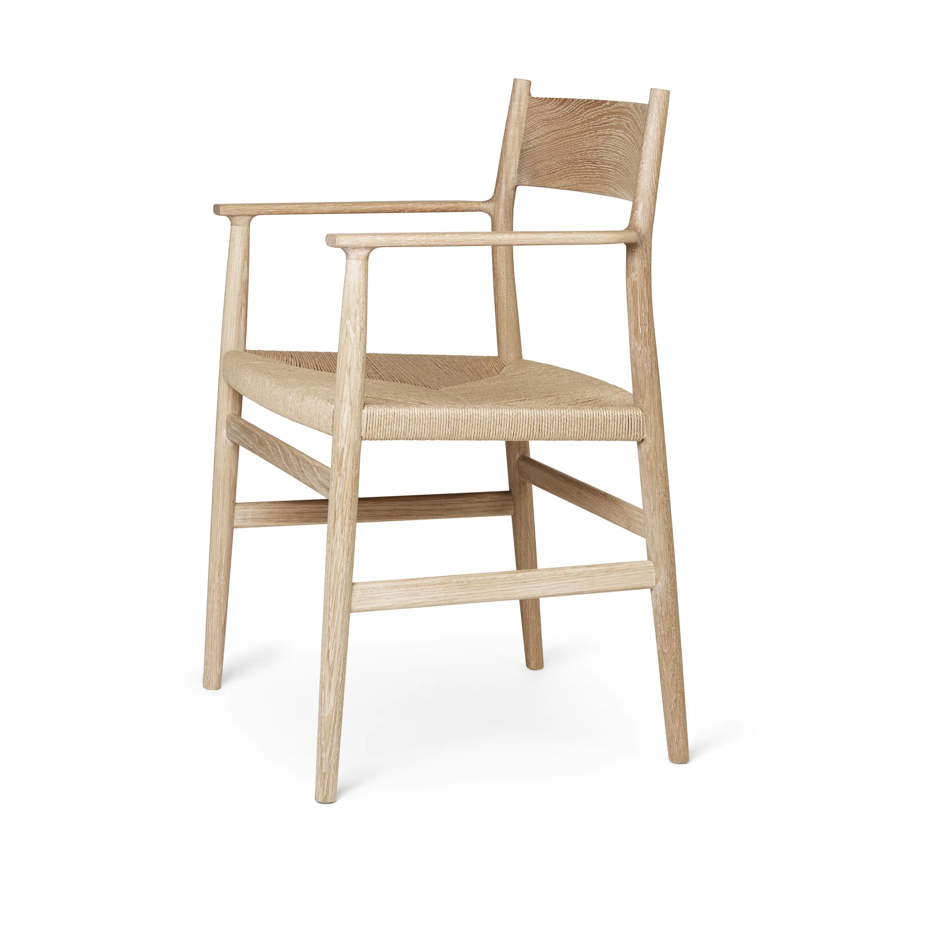 Arv arm chair woven seat, White oiled oak-paper ribbon Brdr. Krüger