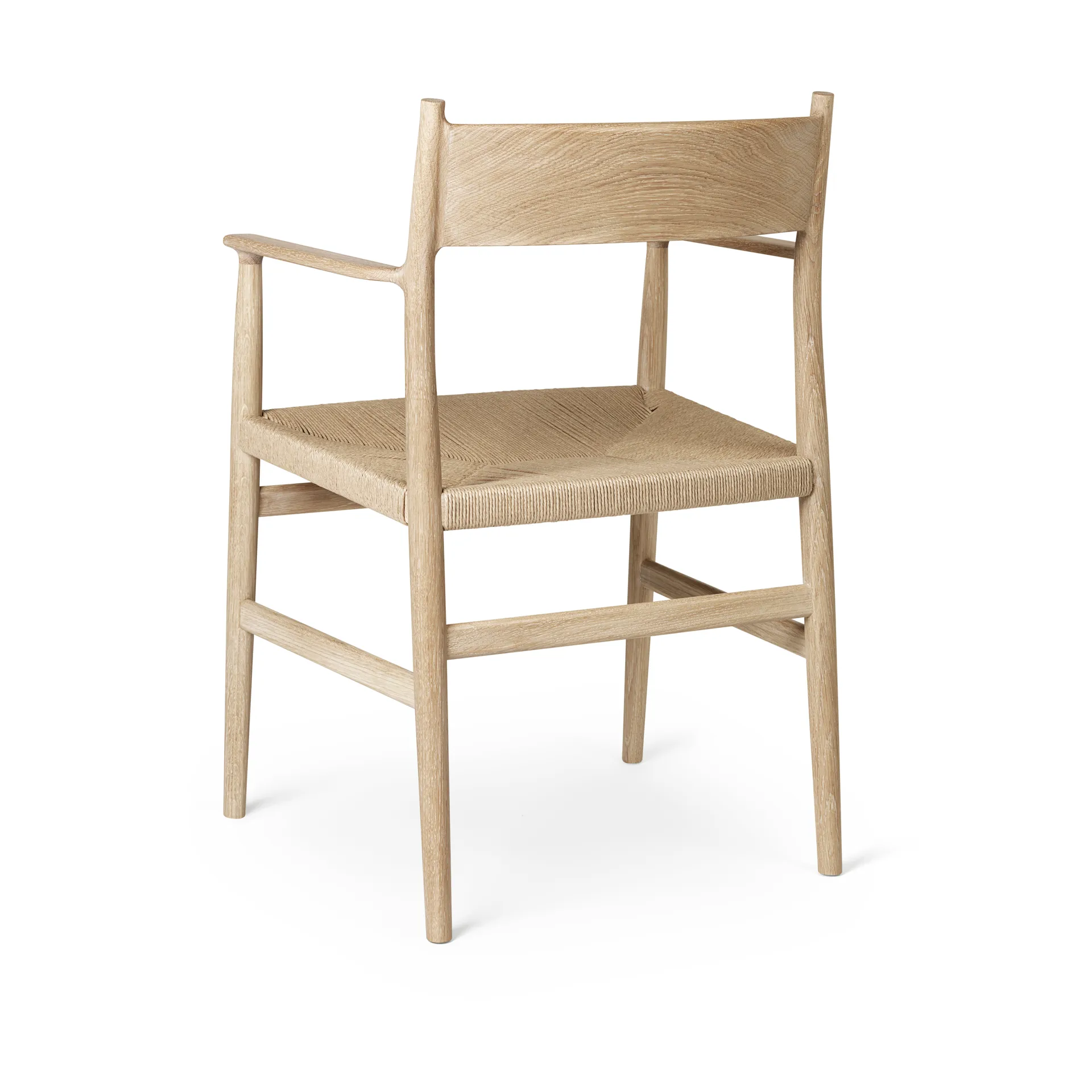 Arv arm chair woven seat, White oiled oak-paper ribbon Brdr. Krüger