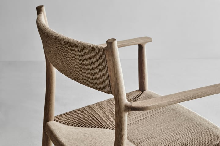 Arv arm chair woven seat - White oiled oak-paper ribbon - Brdr. Krüger