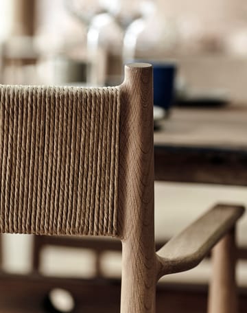 Arv arm chair woven seat - White oiled oak-paper ribbon - Brdr. Krüger