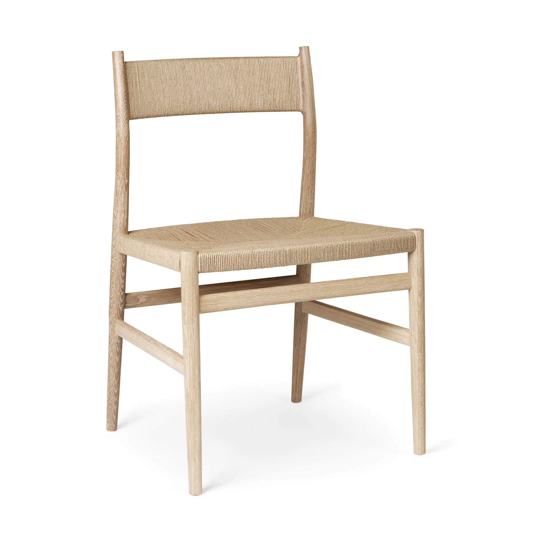 Arv chair woven back and seat, White oiled oak-paper ribbon Brdr. Krüger