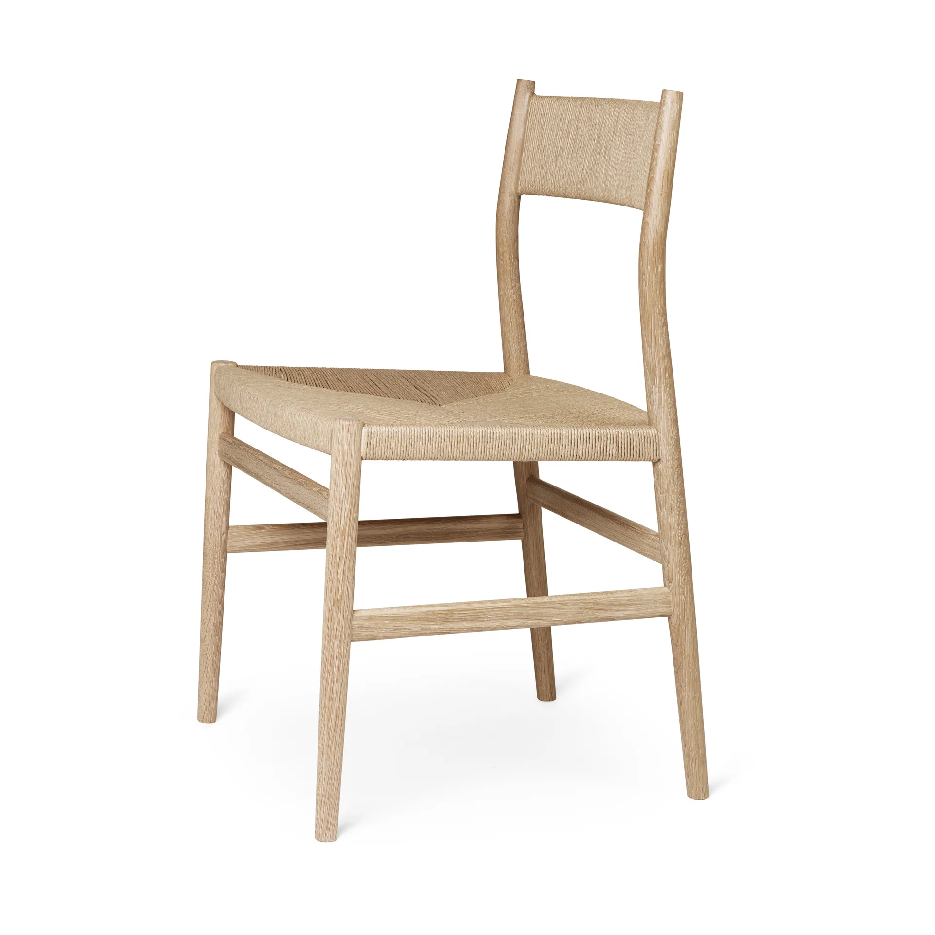 Arv chair woven back and seat, White oiled oak-paper ribbon Brdr. Krüger