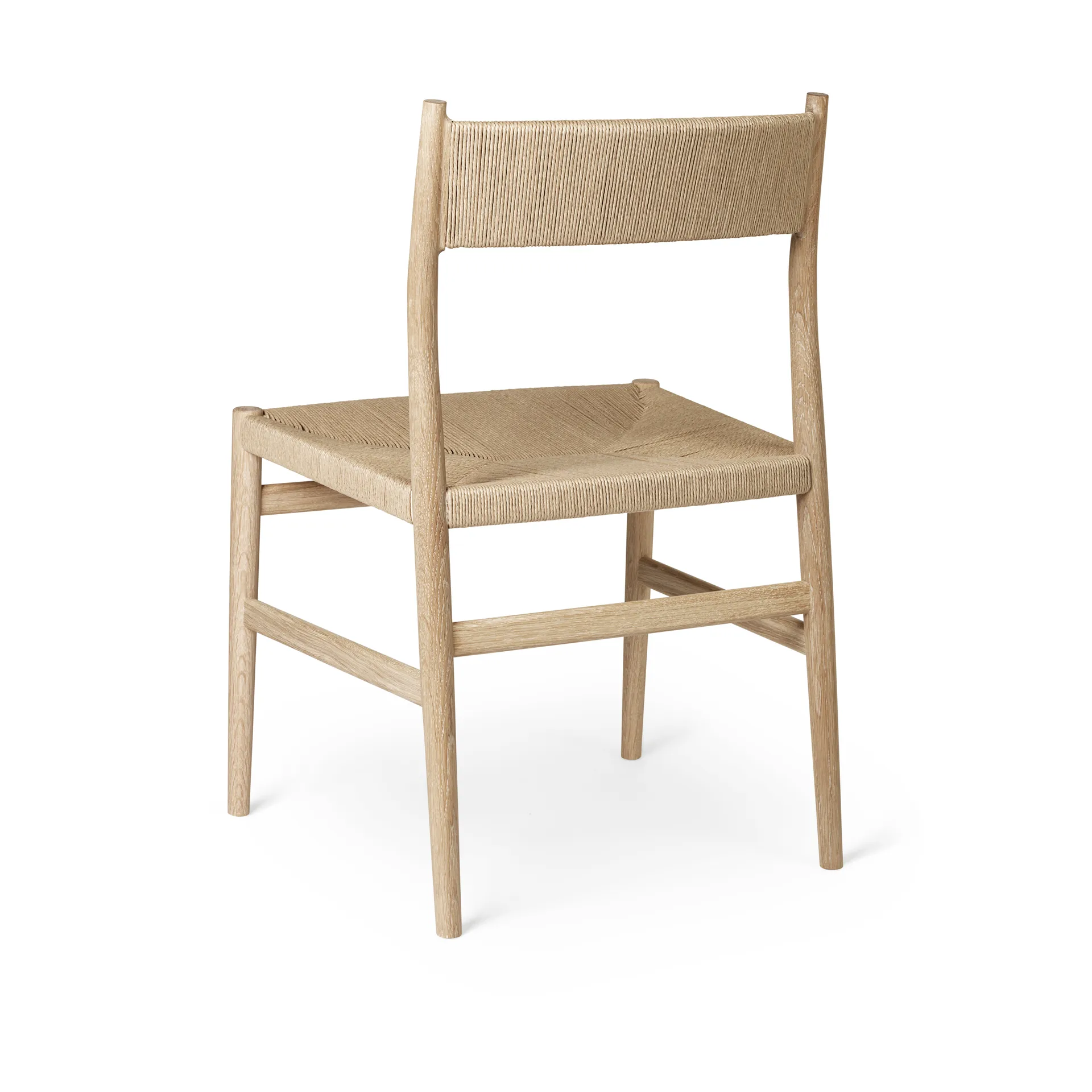 Arv chair woven back and seat, White oiled oak-paper ribbon Brdr. Krüger