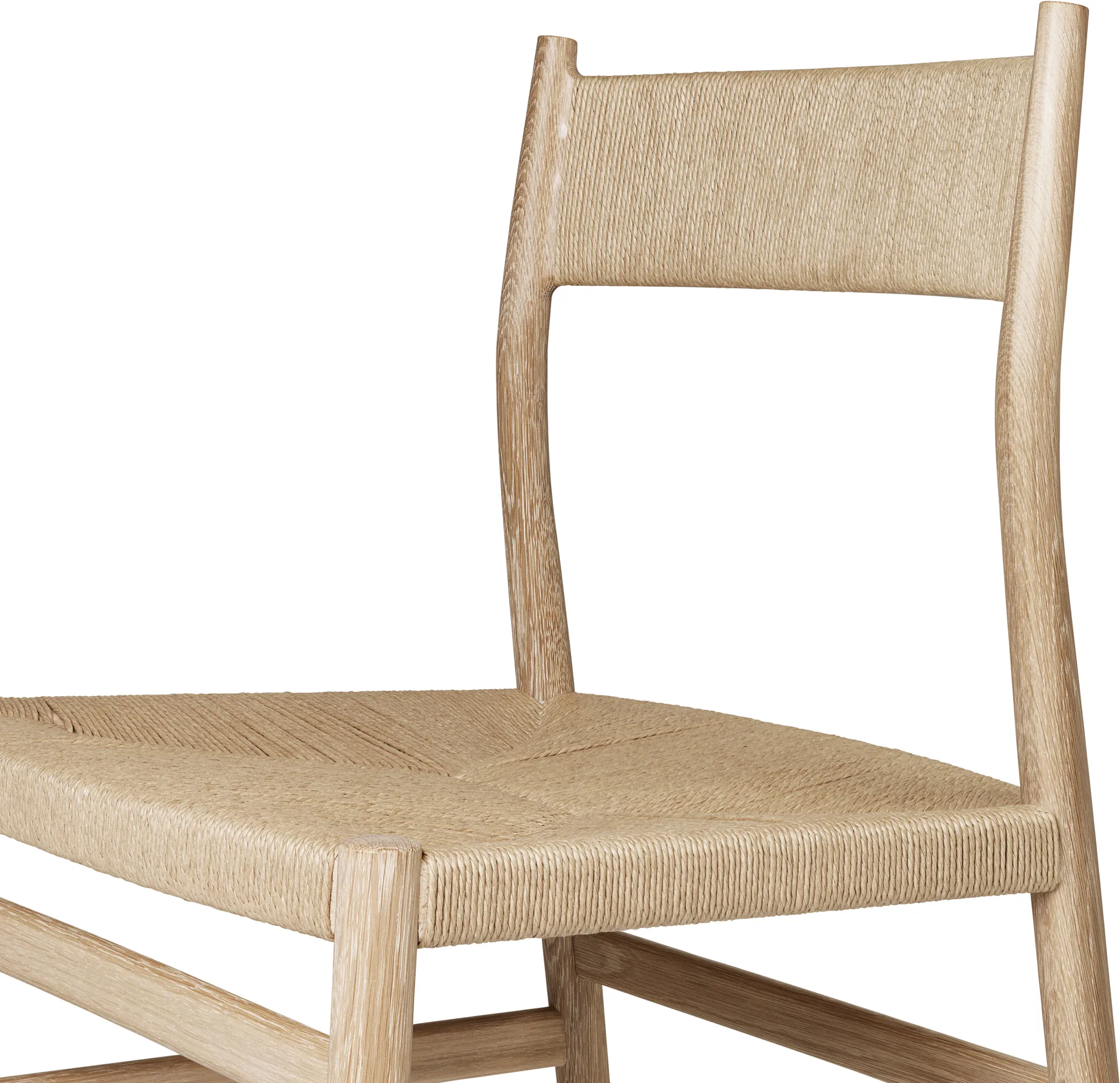 Arv chair woven back and seat, White oiled oak-paper ribbon Brdr. Krüger