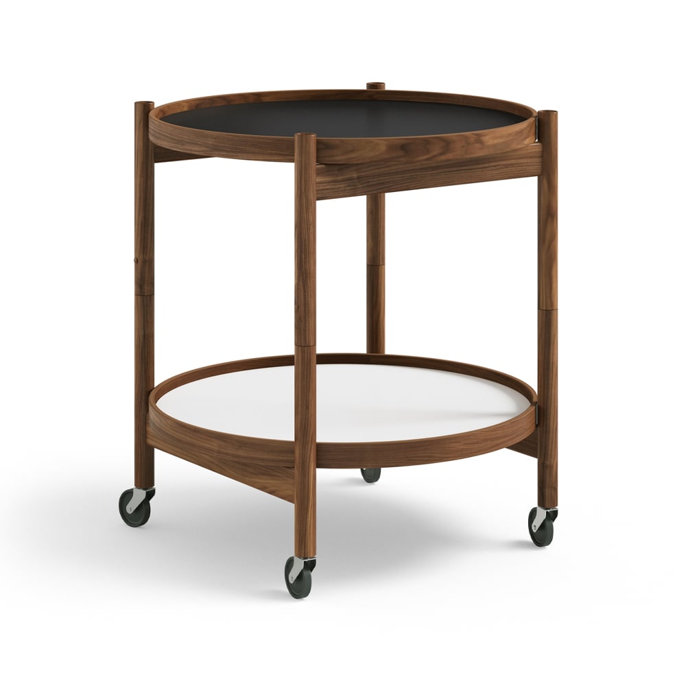 Brdr. Krüger Bolling Tray Table model 50 Base, oiled walnut stand