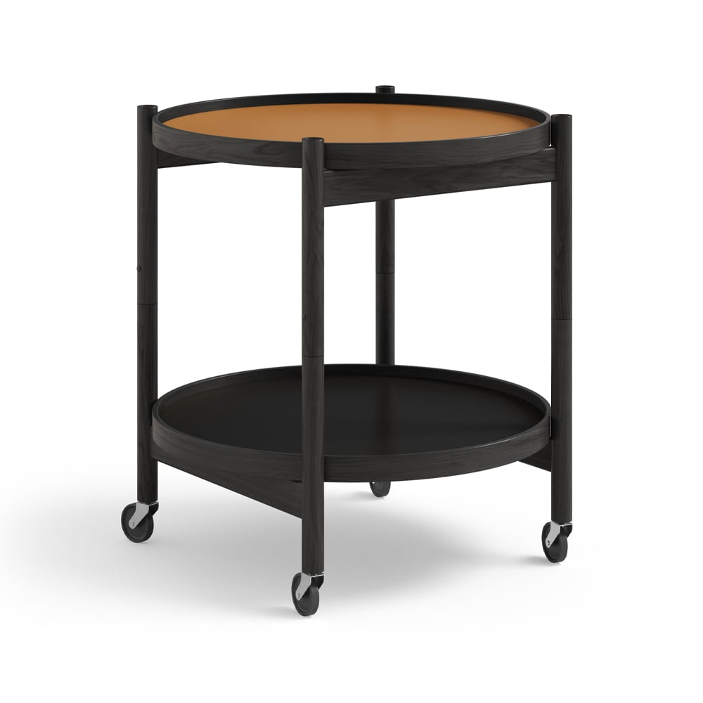 Brdr. Krüger Bolling Tray Table model 50 Clay, black lacquered oak stand