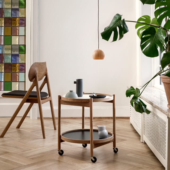 Bølling Tray Table model 50, Clay, oiled walnut stand Brdr. Krüger