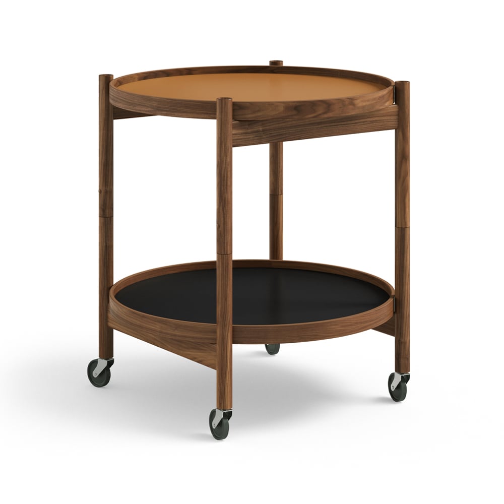 Brdr. Krüger Bolling Tray Table model 50 Clay, oiled walnut stand