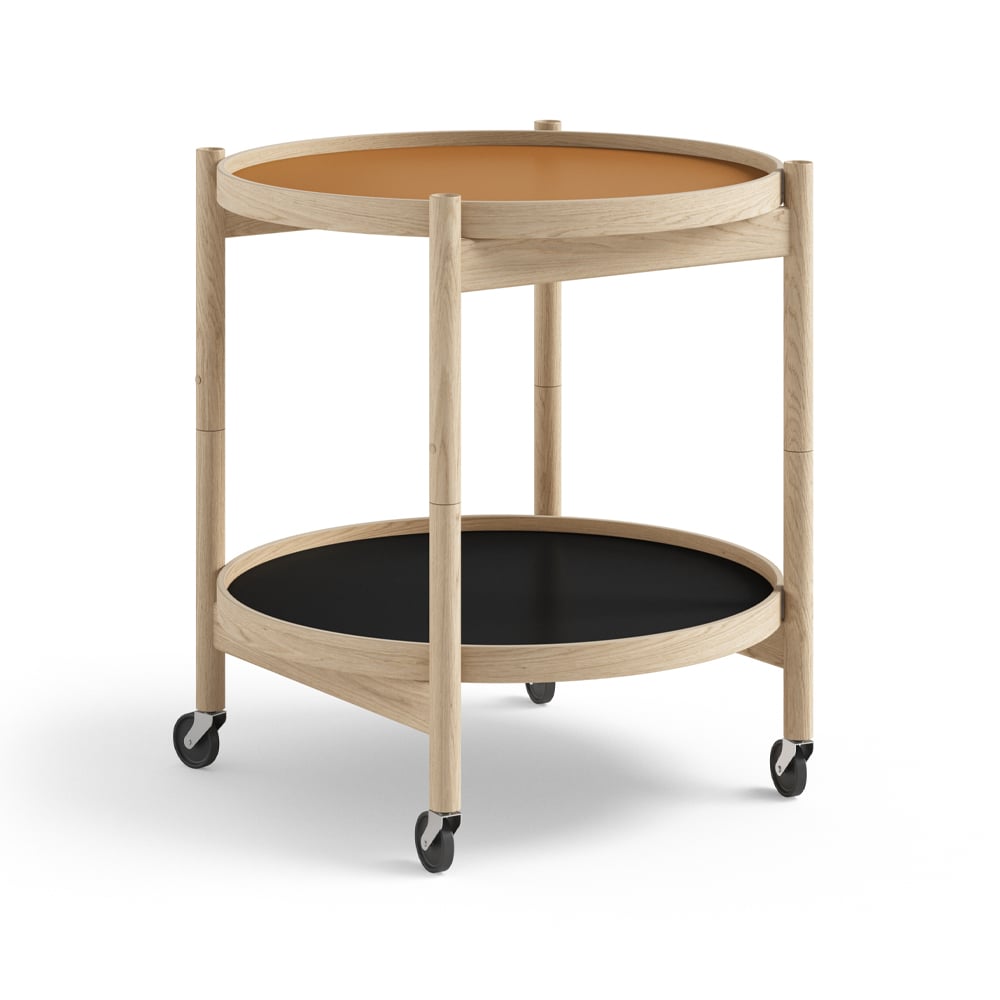 Brdr. Krüger Bolling Tray Table model 50 Clay, untreated oak stand