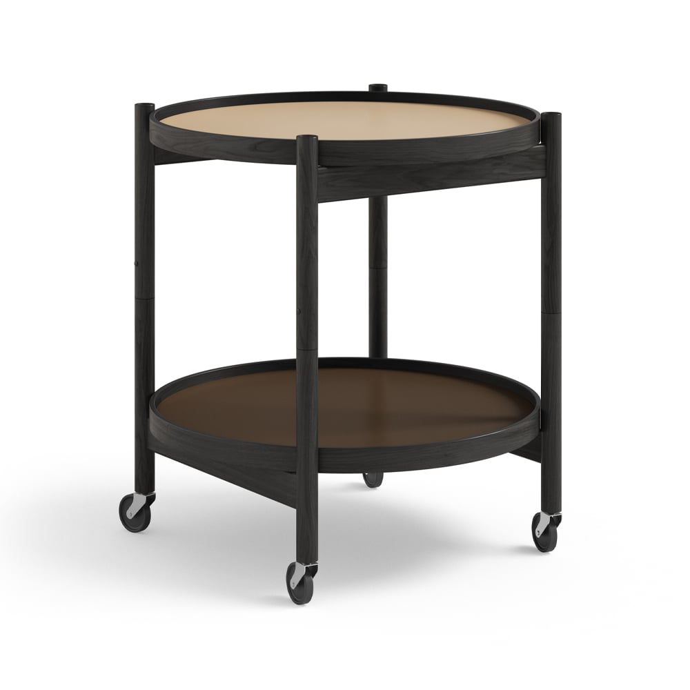Brdr. Krüger Bolling Tray Table model 50 Earth, black lacquered oak stand