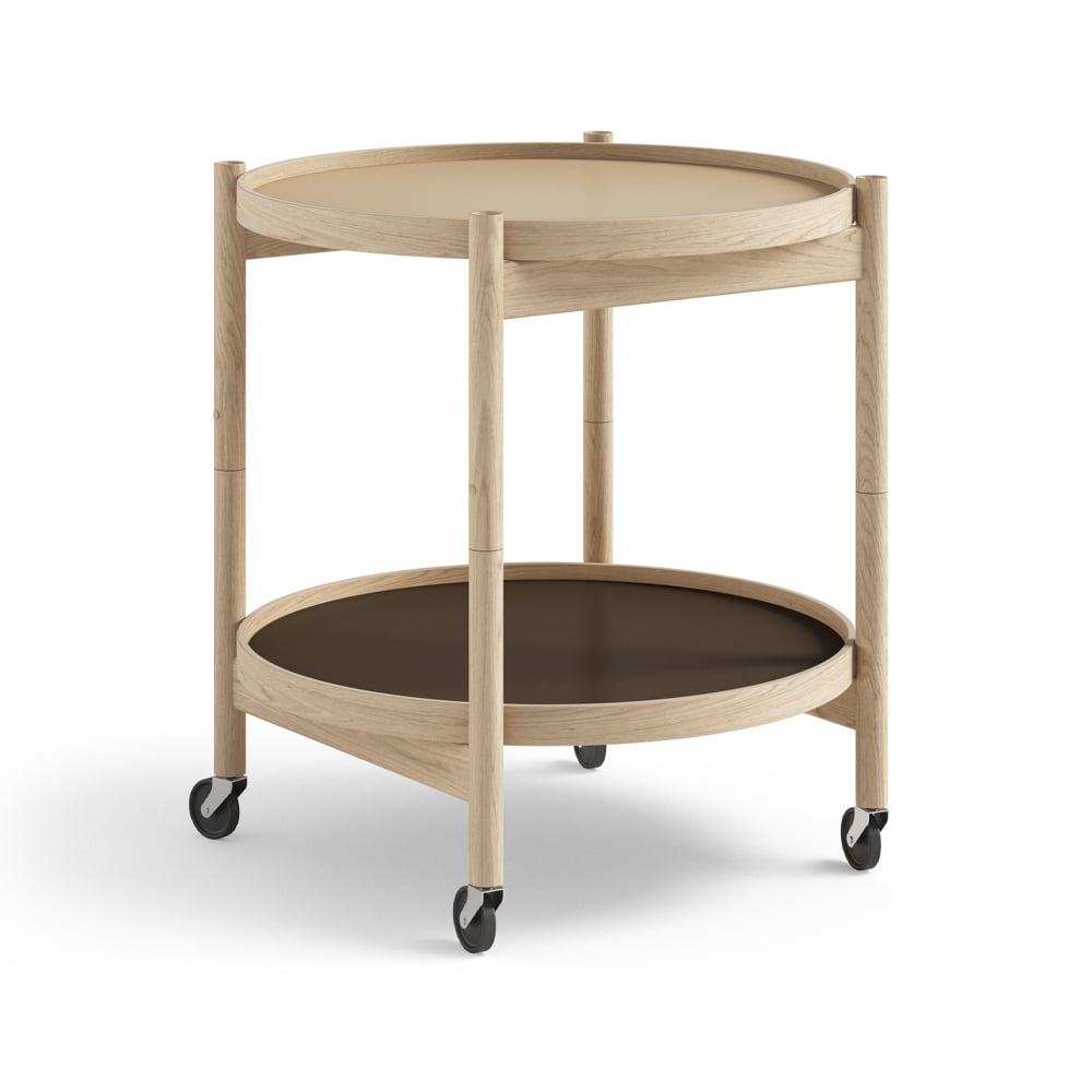 Brdr. Krüger Bolling Tray Table model 50 Earth, untreated oak stand