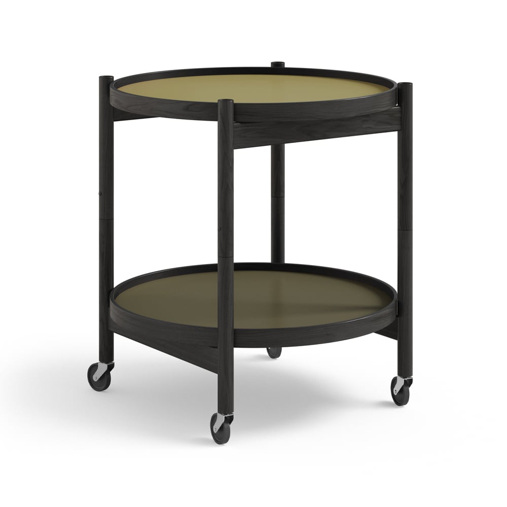 Brdr. Krüger Bolling Tray Table model 50 Leaf, black lacquered oak stand