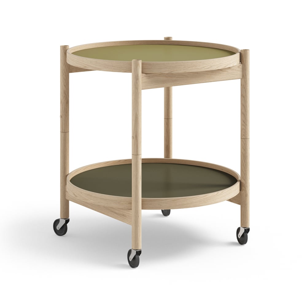 Brdr. Krüger Bolling Tray Table model 50 Leaf, untreated oak stand