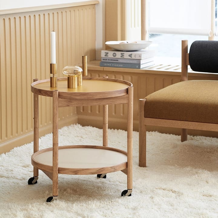 Bølling Tray Table model 50 - Stone, oiled walnut stand - Brdr. Krüger