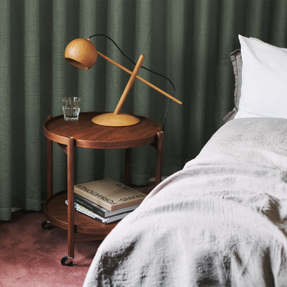 Bølling Tray Table model 50, Stone, untreated beech stand Brdr. Krüger